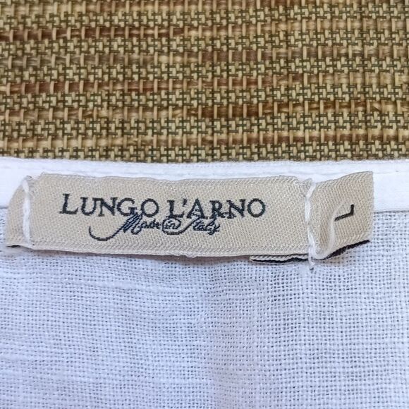 White Embroidered Linen Top - Picture 2 of 4